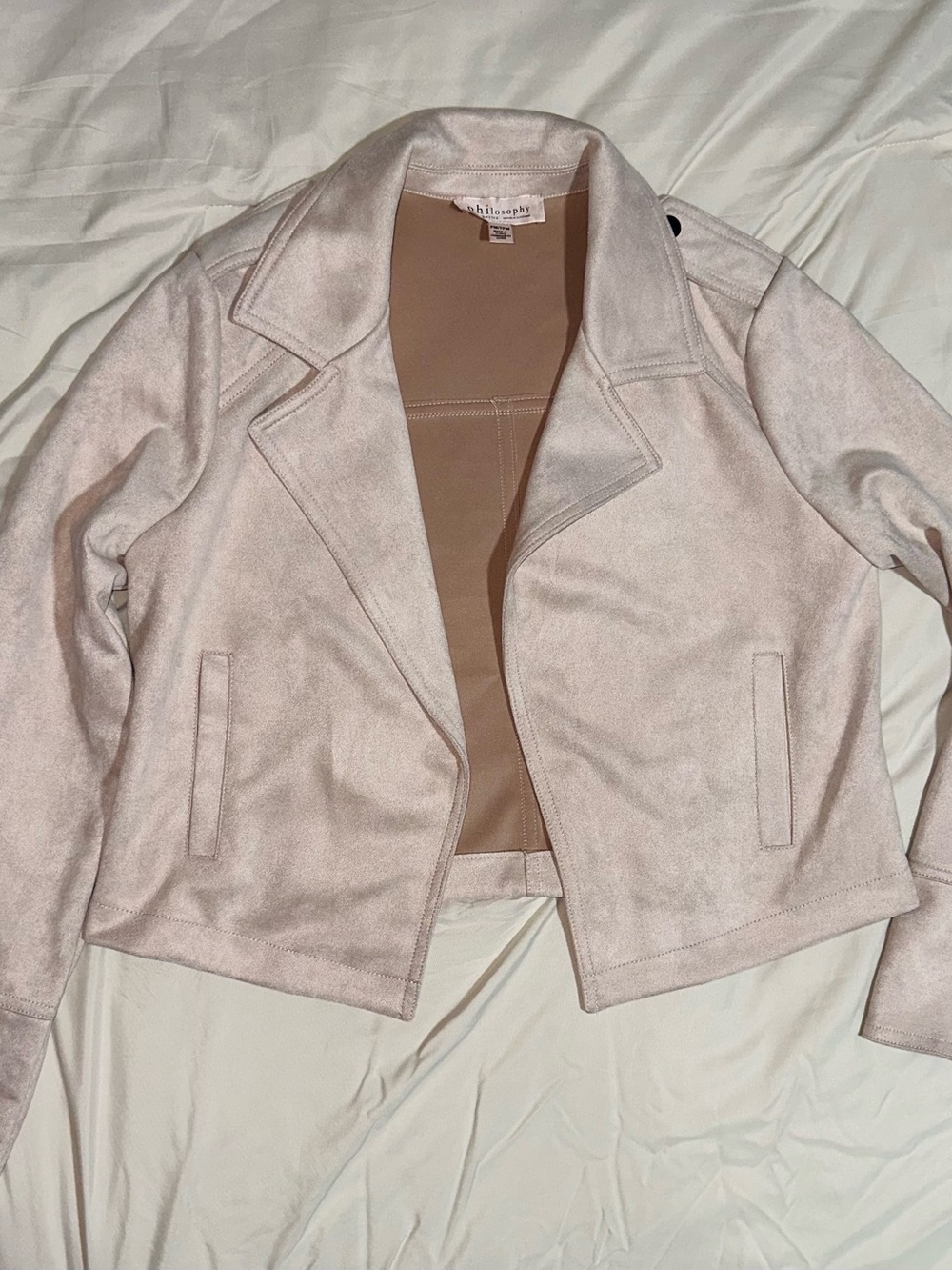 Philosophy Soft Suede-Style Moto Jacket